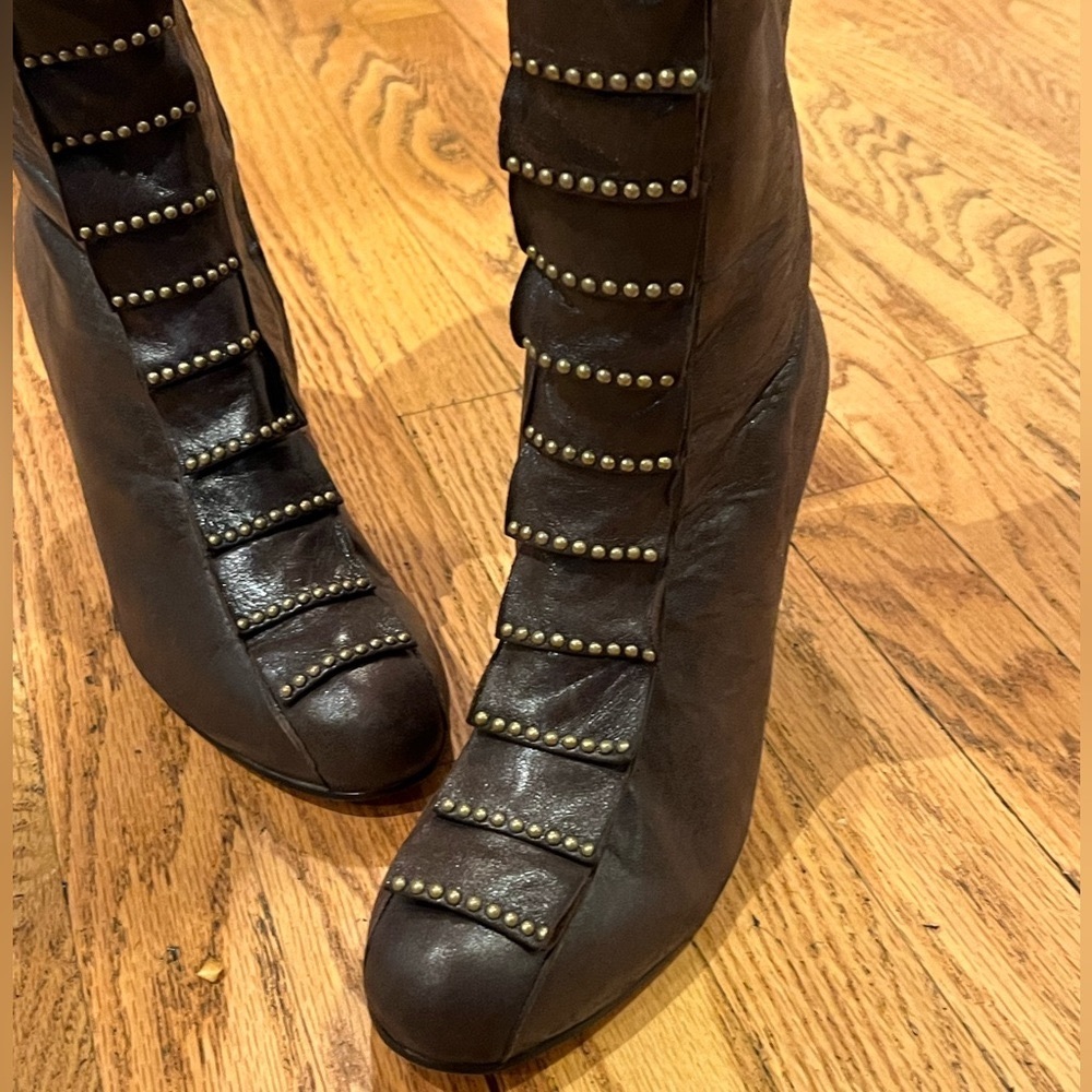 Calleen Cordero Tall Studded Leather Boots - Picture 3 of 11